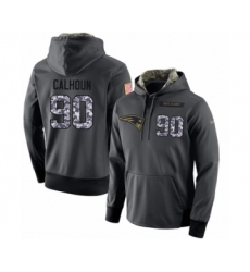 Football New England Patriots #90 Shilique Calhoun Stitched Black Anthracite Salute to Service Player Performance Hoodie