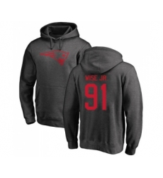 Football New England Patriots #91 Deatrich Wise Jr Ash One Color Pullover Hoodie