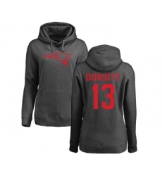 Football Women's New England Patriots #13 Phillip Dorsett Ash One Color Pullover Hoodie