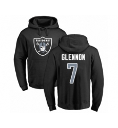 Football Oakland Raiders #7 Mike Glennon Black Name & Number Logo Pullover Hoodie