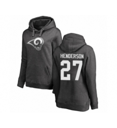 Football Women's Los Angeles Rams #27 Darrell Henderson Ash One Color Pullover Hoodie