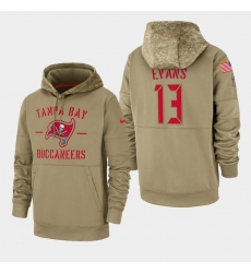 Men's Tampa Bay Buccaneers #13 Mike Evans 2019 Salute to Service Sideline Therma Pullover Hoodie - Tan