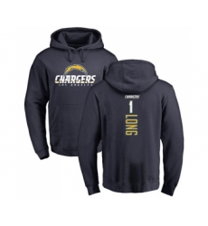 Football Los Angeles Chargers #1 Ty Long Navy Blue Backer Pullover Hoodie