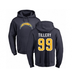 Football Los Angeles Chargers #99 Jerry Tillery Navy Blue Name & Number Logo Pullover Hoodie