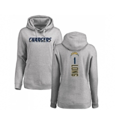 Football Women's Los Angeles Chargers #1 Ty Long Ash Backer Pullover Hoodie