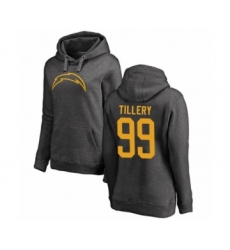 Football Women's Los Angeles Chargers #99 Jerry Tillery Ash One Color Pullover Hoodie