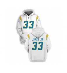 Men's Los Angeles Chargers #33 Derwin James JR 2021 White Pullover Football Hoodie