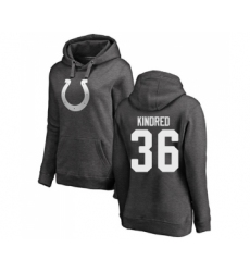 Football Women's Indianapolis Colts #36 Derrick Kindred Ash One Color Pullover Hoodie