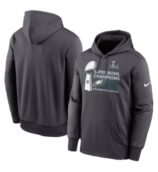 Men's Philadelphia Eagles Anthracite Super Bowl LIX Champions Locker Room Trophy Collection Fleece Pullover Hoodie