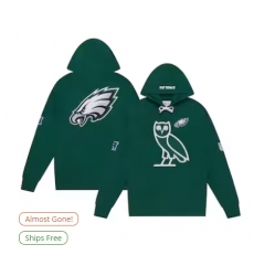 Men's Philadelphia Eagles OVO x NFL Midnight Green OG Owl Pullover Hoodie