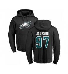 Philadelphia Eagles #97 Malik Jackson Black Name & Number Logo Pullover Hoodie