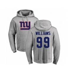 Football New York Giants #99 Leonard Williams Ash Name & Number Logo Pullover Hoodie