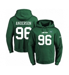Football Men's New York Jets #96 Henry Anderson Green Name & Number Pullover Hoodie