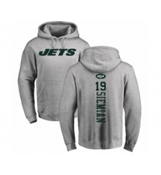 Football New York Jets #19 Trevor Siemian Ash Backer Pullover Hoodie