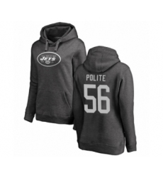 Football Women's New York Jets #56 Jachai Polite Ash One Color Pullover Hoodie