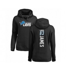 Football Women's Detroit Lions #83 Jesse James Black Backer Pullover Hoodie