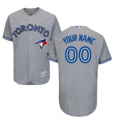 Men's Toronto Blue Jays Majestic Flex Base Authentic Collection grey Custom Jersey