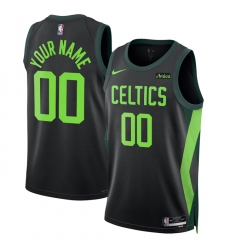 Men's Boston Celtics Active Player Custom Black 2024-25 City Edition Stitched Basketball Jersey