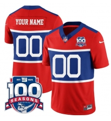 Men's New York Giants ACTIVE PLAYER Custom Century Red 100TH Season Commemorative Limited Football Stitched Jersey