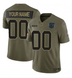Men's Carolina Panthers Active Player Custom Olive 2025 F.U.S.E. Salute to Service Limited Stitched Football Jersey