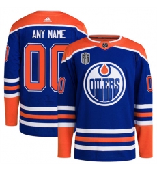 Men's Edmonton Oilers Custom Royal 2024 Stanley Cup Final Patch Stitched Jersey