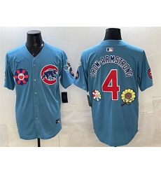 Men's Chicago Cubs #4 Pete Crow-Armstrong Blue 2025 Tokyo Series 2nd Alternate Limited Stitched Baseball Jersey