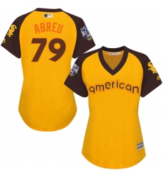 Women's Majestic Chicago White Sox #79 Jose Abreu Authentic Yellow 2016 All-Star American League BP Cool Base MLB Jersey