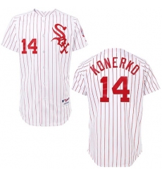 Men's Majestic Chicago White Sox #14 Paul Konerko Replica White/Red Strip MLB Jersey