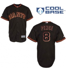 Men's Majestic San Francisco Giants #8 Hunter Pence Authentic Black New Cool Base MLB Jersey