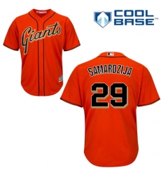 Men's Majestic San Francisco Giants #29 Jeff Samardzija Replica Orange Alternate Cool Base MLB Jersey