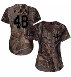 Women's Majestic New York Mets #48 Jacob deGrom Authentic Camo Realtree Collection Flex Base MLB Jersey