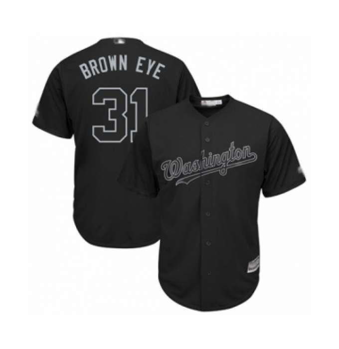 Men's Washington Nationals #31 Max Scherzer  Brown Eye  Authentic Black 2019 Players Weekend Baseball Jersey