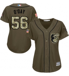Women's Majestic Baltimore Orioles #56 Darren O'Day Replica Green Salute to Service MLB Jersey