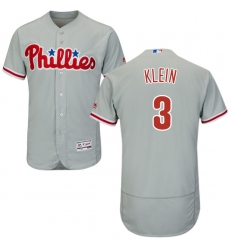 Men's Majestic Philadelphia Phillies #3 Chuck Klein Grey Road Flex Base Authentic Collection MLB Jersey