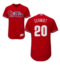 Men's Majestic Philadelphia Phillies #20 Mike Schmidt Red Alternate Flex Base Authentic Collection MLB Jersey