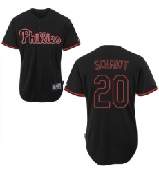 Men's Majestic Philadelphia Phillies #20 Mike Schmidt Replica Black Fashion MLB Jersey