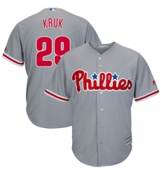 Men's Majestic Philadelphia Phillies #29 John Kruk Replica Grey Road Cool Base MLB Jersey