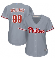 Women's Majestic Philadelphia Phillies #99 Mitch Williams Authentic Grey Road Cool Base MLB Jersey
