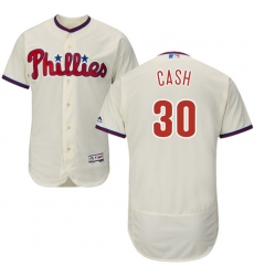 Men's Majestic Philadelphia Phillies #30 Dave Cash Cream Alternate Flex Base Authentic Collection MLB Jersey