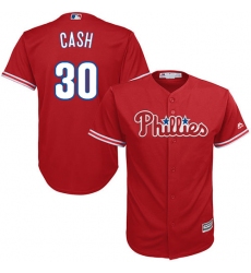 Youth Majestic Philadelphia Phillies #30 Dave Cash Authentic Red Alternate Cool Base MLB Jersey