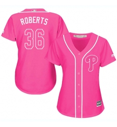 Women's Majestic Philadelphia Phillies #36 Robin Roberts Replica Pink Fashion Cool Base MLB Jersey