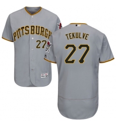 Men's Majestic Pittsburgh Pirates #27 Kent Tekulve Grey Road Flex Base Authentic Collection MLB Jersey