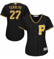 Women's Majestic Pittsburgh Pirates #27 Kent Tekulve Authentic Black Alternate Cool Base MLB Jersey