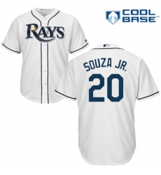 Men's Majestic Tampa Bay Rays #20 Steven Souza Replica White Home Cool Base MLB Jersey
