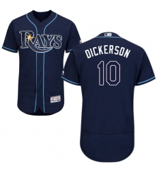 Men's Majestic Tampa Bay Rays #10 Corey Dickerson Navy Blue Alternate Flex Base Authentic Collection MLB Jersey