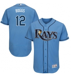 Men's Majestic Tampa Bay Rays #12 Wade Boggs Alternate Columbia Flexbase Authentic Collection MLB Jersey