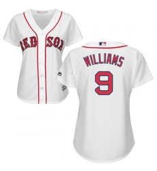 Women's Majestic Boston Red Sox #9 Ted Williams Authentic White Home MLB Jersey