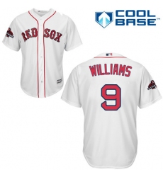 Youth Majestic Boston Red Sox #9 Ted Williams Authentic White Home Cool Base 2018 World Series Champions MLB Jersey