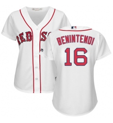 Women's Majestic Boston Red Sox #16 Andrew Benintendi Authentic White Home MLB Jersey