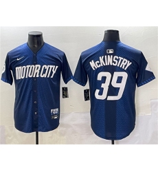 Men's Detroit Tigers #39 Zach McKinstry 2024 Navy City Connect Cool Base Limited Stitched Baseball Jersey